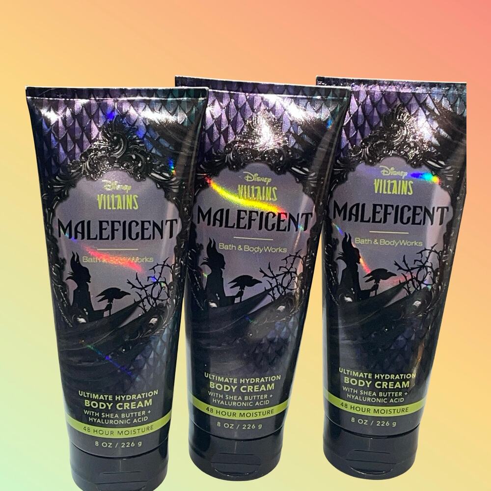 Bath Body Works Disney Villains Maleficent Body Cream Lotion 8oz Lot of 3 Rare